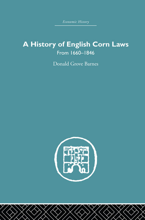 Cover of A History of English Corn Laws